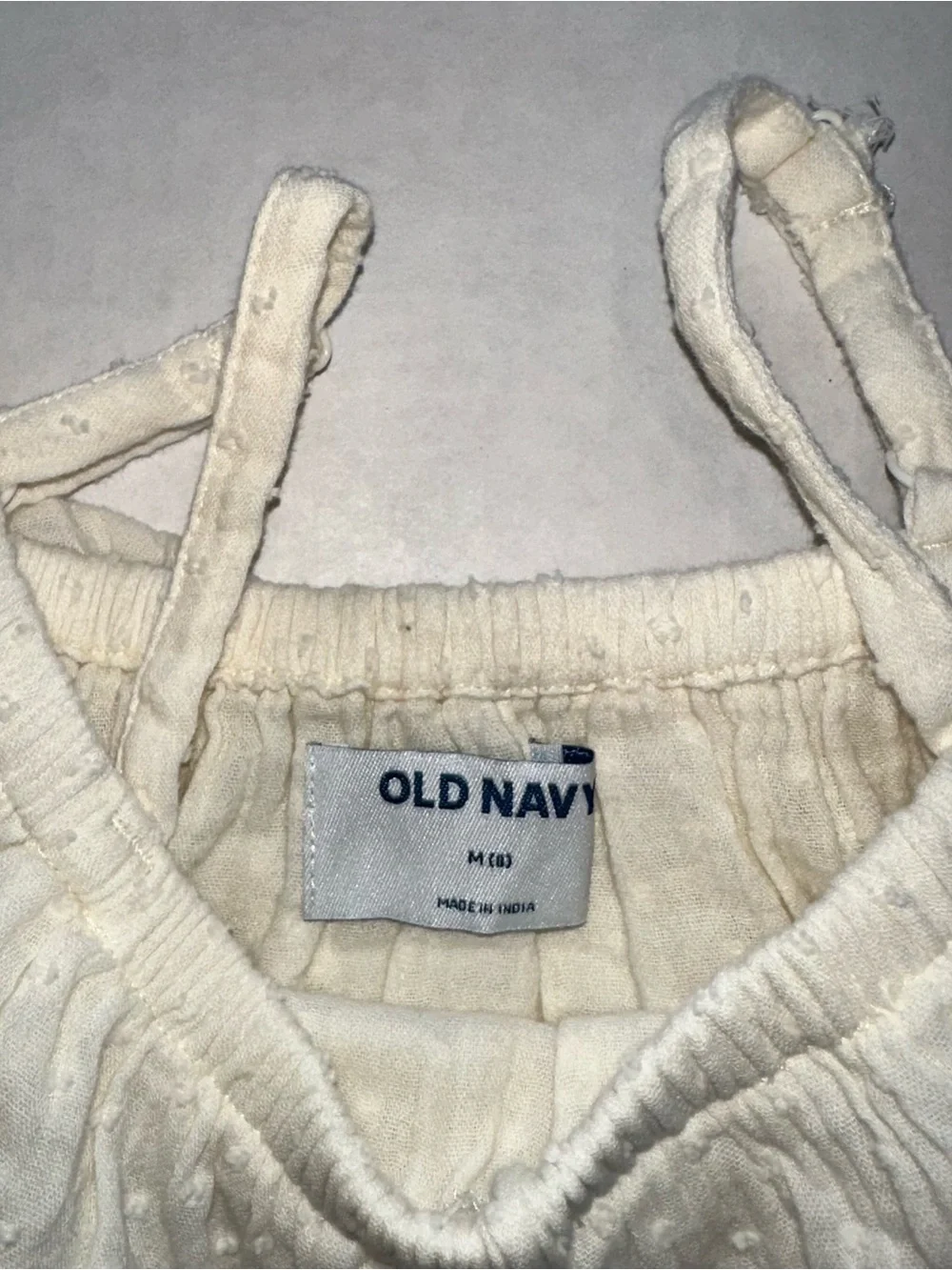 Old Navy Off-white Ruffle Off-the-Shoulder Top with coordinating Shorts